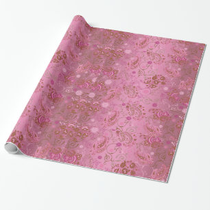 Papier Cadeau Papier d'emballage rose de Paisley