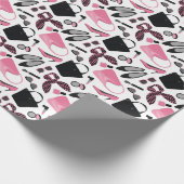 Papier Cadeau Papier d'emballage rose et noir (Coin)