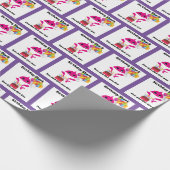 Papier Cadeau Papier d'emballage rose et pourpre pour bébé requi (Coin)
