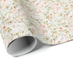 Papier Cadeau Papier d'emballage rose floral Coquette<br><div class="desc">Ce papier d'emballage délicieusement élégant a une palette de couleurs féminines de rose pastel et vert. Il est agrémenté d'un motif floral délicat avec des roses d'aquarelle sauvage et comprend de l'espace pour une photo, un message et vos noms.Ce enveloppement cadeau d'inspiration vintage a un chic chic, cottagecore, coquette qui...</div>