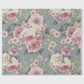 Papier Cadeau papier d'emballage rose roses (Plat)