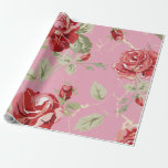 Papier Cadeau Papier d'emballage rose rouge en fleur de cerisier<br><div class="desc">Papier d'emballage rouge rose cerise en fleurs. Cette belle collection fleurie classique sera parfaite pour une célébration de jardin intérieur ou extérieur pour une mariage,  une douche nuptiale,  un baby shower ou une fête de style champêtre. Toute la collection est personnalisable. Bonne fête,  applaudissements !</div>