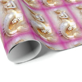 Papier Cadeau papier d'emballage rose sirène (Coin rond)