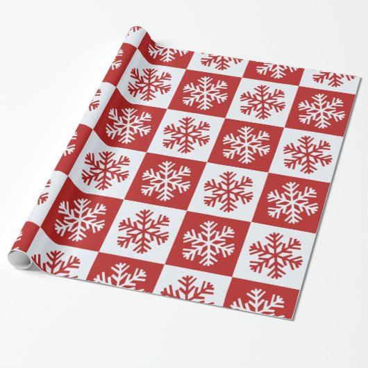 Papier Cadeau Papier d'emballage rouge blanc à damier (Déroulé)