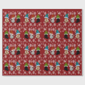 Papier Cadeau Papier d'emballage rouge casquette pour chat Kitty (Plat)