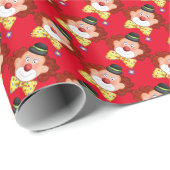 Papier Cadeau Papier d'emballage rouge clown d'anniversaire (Coin rond)