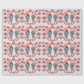 Papier Cadeau Papier d'emballage rouge de Noël éléphant (Plat)