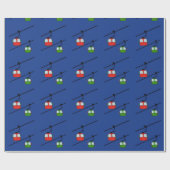 Papier Cadeau Papier d'emballage rouge et vert gondolas (Plat)