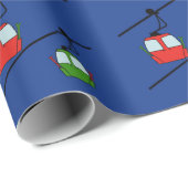 Papier Cadeau Papier d'emballage rouge et vert gondolas (Coin rond)