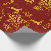 Papier Cadeau Papier d'emballage rouge Star Leap (Coin)