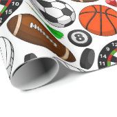 Papier Cadeau Papier d'emballage sportif (Coin rond)