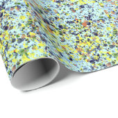 Papier Cadeau Papier d'emballage tacheté bleu (Coin rond)