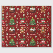 Papier Cadeau Papier d'emballage traditionnel de Noël (Plat)