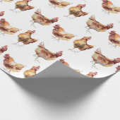 Papier Cadeau Papier d'emballage - Trois poulets d'élevage (Coin)
