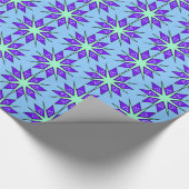 Papier Cadeau papier d'emballage turquoise bleu et violet (Coin)