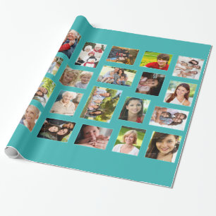 Papier Cadeau Papier d'emballage turquoise de photo faite sur