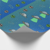 Papier Cadeau Papier d'emballage UFO et Alien (Coin)