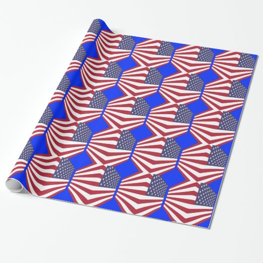 Papier Cadeau Papier d'emballage Usa Flag (Déroulé)