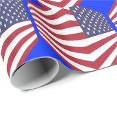 Papier Cadeau Papier d'emballage Usa Flag (Coin rond)