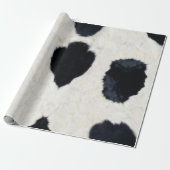 Papier Cadeau Papier d'emballage vache imprimé animal noir blanc (Déroulé)