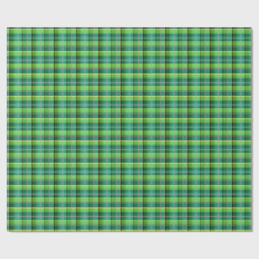 Papier Cadeau Papier d'emballage vert à damiers motif à petite é (Plat)