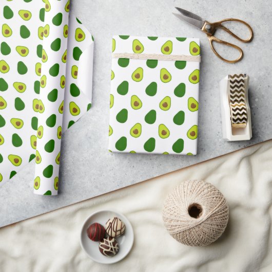 Papier Cadeau Papier d'emballage vert Avocado. (Artisanat)