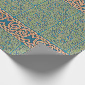 Papier Cadeau Papier d'emballage vert, bleu, et d'or de noeud (Coin)