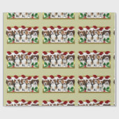 Papier Cadeau Papier d'emballage vert de chiots de beagle de (Plat)