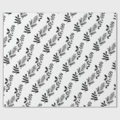 Papier Cadeau papier d'emballage vert de Noël noir et blanc (Plat)