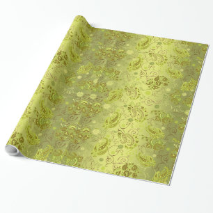 Papier Cadeau Papier d'emballage vert de Paisley