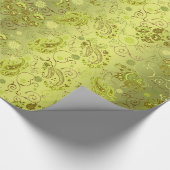 Papier Cadeau Papier d'emballage vert de Paisley (Coin)