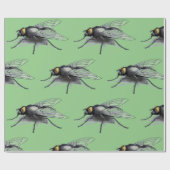 Papier Cadeau Papier d'emballage vert mat Fly Buddy (Plat)