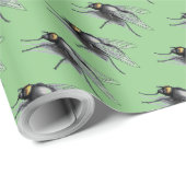 Papier Cadeau Papier d'emballage vert mat Fly Buddy (Coin rond)