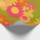 Papier Cadeau papier d'emballage vert rose vintage (Coin)