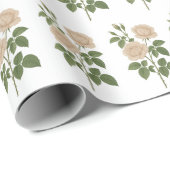 Papier Cadeau Papier d'emballage vintage Rose de jardin (Coin rond)