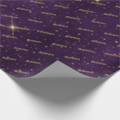 Papier Cadeau Papier d'emballage violet et or étoile (Coin)