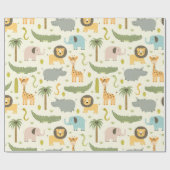 Papier Cadeau Papier d'emballage - Zoo Party (Plat)