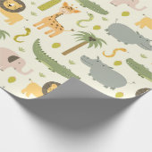 Papier Cadeau Papier d'emballage - Zoo Party (Coin)