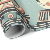 Papier Cadeau Papier d'enlèvement d'anniversaire du train (Coin rond)