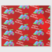 Papier Cadeau Papier d'enlèvement d'anniversaire du véhicule (Plat)