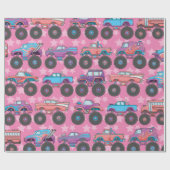 Papier Cadeau Papier d'enlèvement de camion Pastel Monster (Plat)