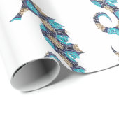 Papier Cadeau Papier d'enlèvement de cheval de mer (Coin rond)