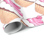 Papier Cadeau Papier d'enlèvement de cupcake (Coin rond)