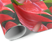 Papier Cadeau Papier d'enlèvement de fleurs rouges (Coin rond)