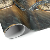 Papier Cadeau Papier d'enlèvement de la boussole du Nord (Coin rond)