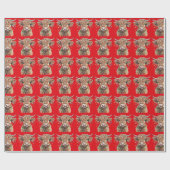 Papier Cadeau Papier d'enlèvement de la vache Highland (Plat)