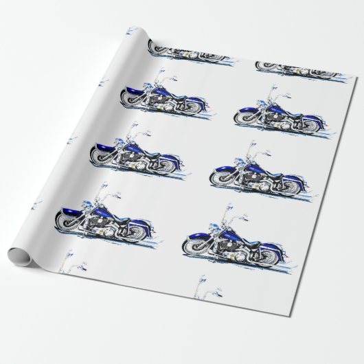 Papier Cadeau Papier d'enlèvement de moto personnalisé (Déroulé)