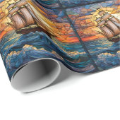 Papier Cadeau Papier d'enlèvement de navire (Coin rond)