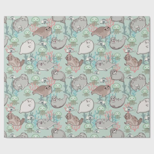 Papier Cadeau Papier d'enlèvement de phoques (Plat)