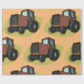 Papier Cadeau Papier d'enlèvement de tracteur Brown (Plat)